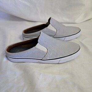 G.H. Bass & Co Gray /White Striped Navigate Slide 5.5M